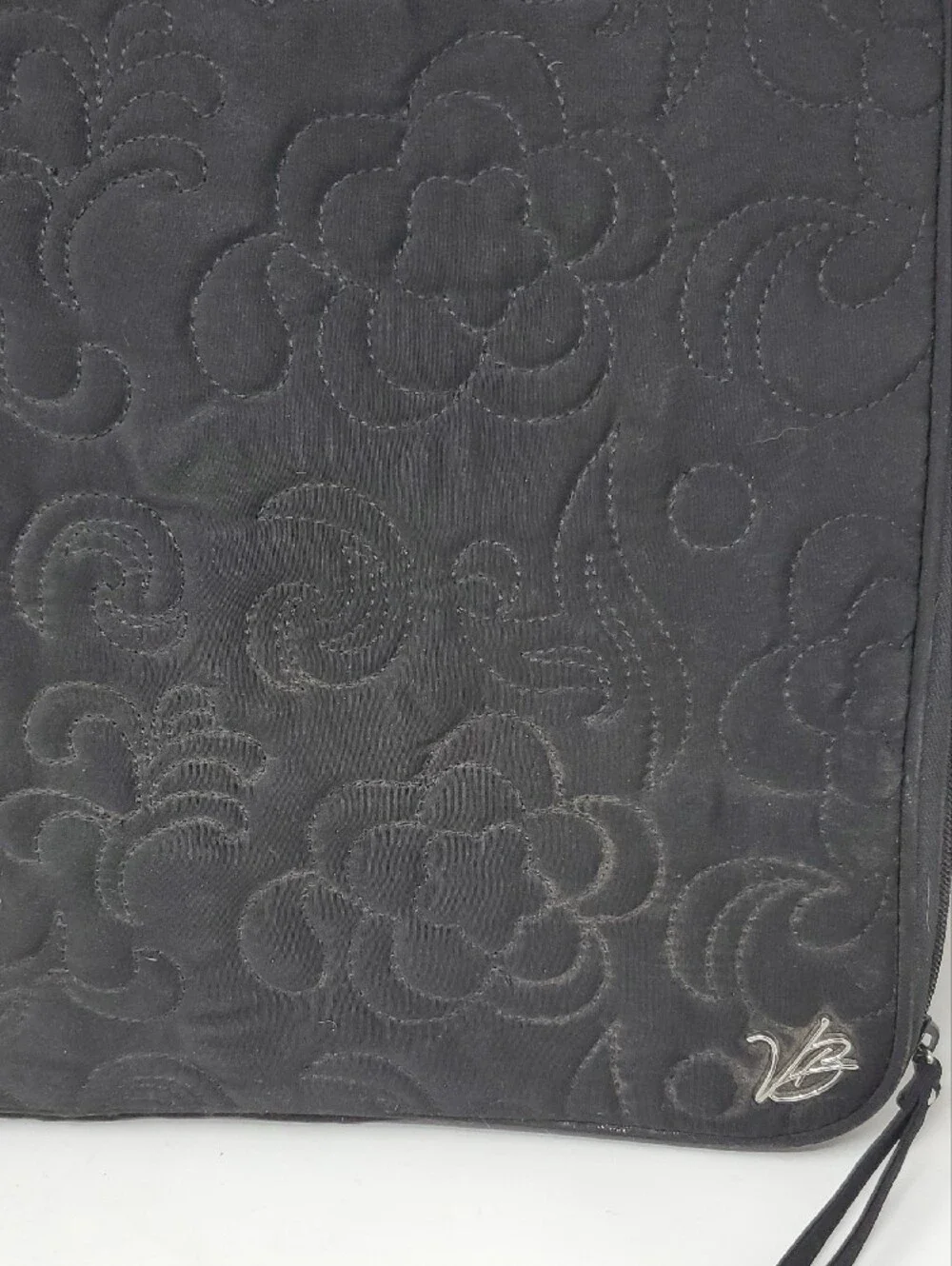 Vera Bradley Black Sleeve with Green and White Floral Padded Lining